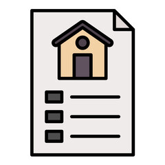 Property Documents Line Color Icon