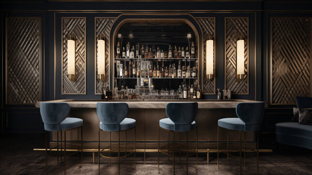 A Chic Art Deco Bar