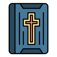 Obraz premium Bible Line Color Icon