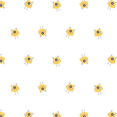 Childish seamless pattern with cute monster. Vector illustration. Kids print in Scandinavian style. Flat style.