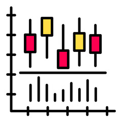 Candlestick Chart Line Color Icon