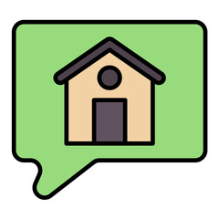 House Talk Line Color Icon