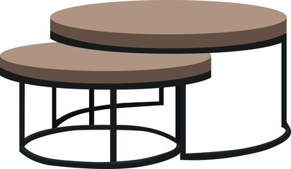 Scandinavian style coffee table. High quality vector illustration.