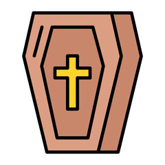 Obraz premium Coffin Line Color Icon