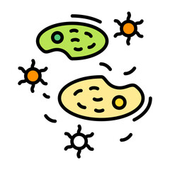 Microbe Line Color Icon