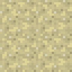Khaki camouflage seamless pattern abstract texture pixel art background. Knitted design. Isolated vector 8-bit background.