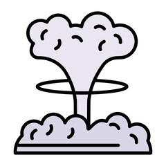 Nuclear Explosion Line Color Icon
