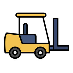 Fototapeta premium Forklift Line Color Icon