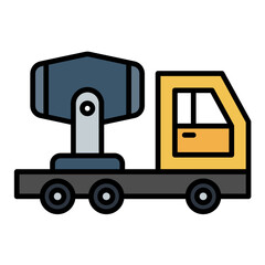 Conscrete Mixer Truck Line Color Icon