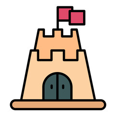 Castle Toy Line Color Icon