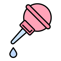 Nasal Aspirator Line Color Icon