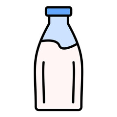 Milk Bottle Line Color Icon