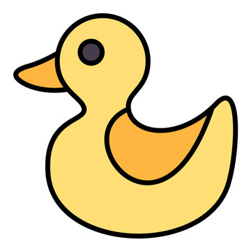 Rubber Duck Line Color Icon