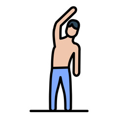 Gym Stretch Line Color Icon