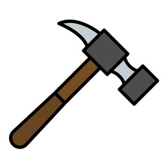 Hammer Line Color Icon
