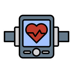 Pulsometer Line Color Icon
