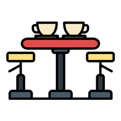 Coffee Table Line Color Icon
