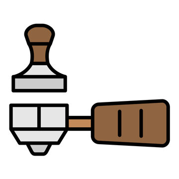 recommend clip art: Coffee Tamper Line Color Icon