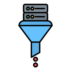 Data Filtering Line Color Icon