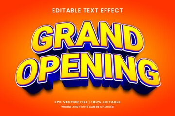 Grand opening text effect promotion style. Editable text effect