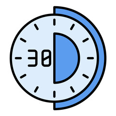 Half Time Line Color Icon