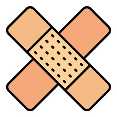 Band Aid Line Color Icon