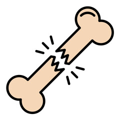 Broken Bone Line Color Icon
