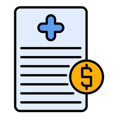 Fototapeta premium Medical Bill Line Color Icon