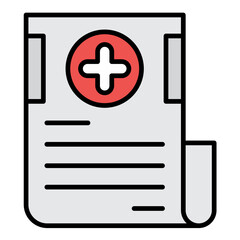 Fototapeta premium Medical Report Line Color Icon