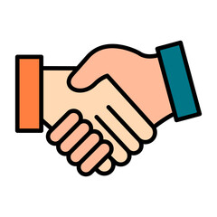 Naklejka premium Handshake Line Color Icon