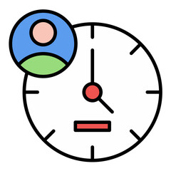 Time Management Line Color Icon