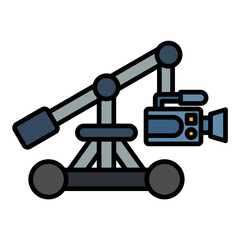 Camera Crane Line Color Icon