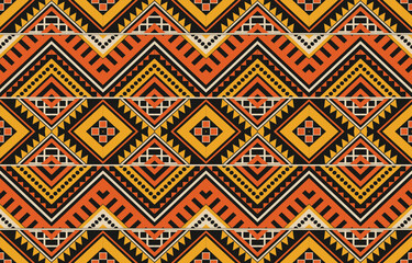 Ethnic abstract ikat art. Aztec ornament print. geometric ethnic pattern seamless  color oriental.  Design for background ,curtain, carpet, wallpaper, clothing, wrapping, Batik, vector illustration.