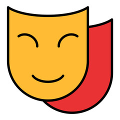 Theatre Mask Line Color Icon