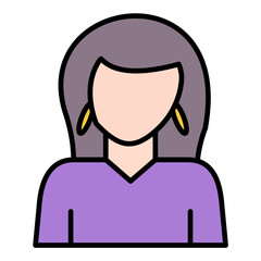 Actress Line Color Icon