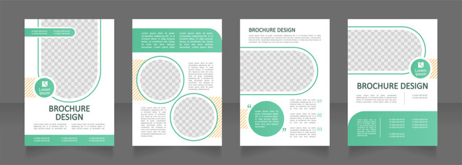 Environmental friendly agribusiness blank brochure design. Template set with copy space for text. Premade corporate reports collection. Editable 4 paper pages. Montserrat font used