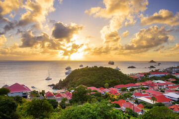 Gustavia, St Barts coast in the West Indies of the Caribbean Sea