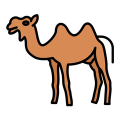 Camel Line Color Icon
