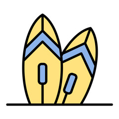Surfing Line Color Icon