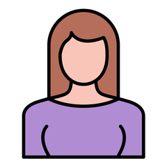 Young Lady Line Color Icon