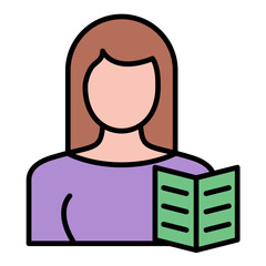 Woman Recipes Line Color Icon