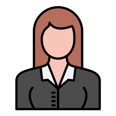 Business Woman Line Color Icon