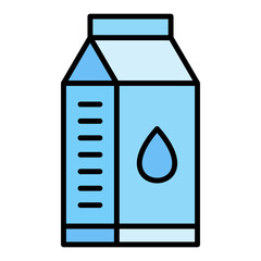 Milk Carton Line Color Icon
