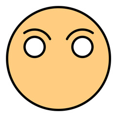 Face Without Mouth Line Color Icon