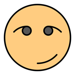 Fototapeta premium Smirking Face Line Color Icon