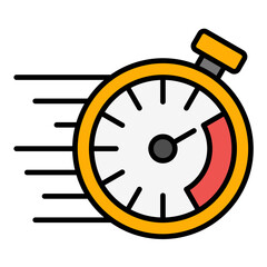 Race Stopwatch Line Color Icon