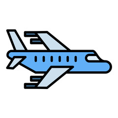 Plane Line Color Icon