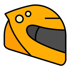 Racing Helmet Line Color Icon