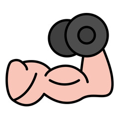 Weightlifting Line Color Icon