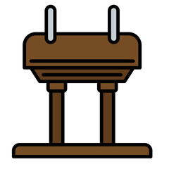 Vaulting Horse Line Color Icon